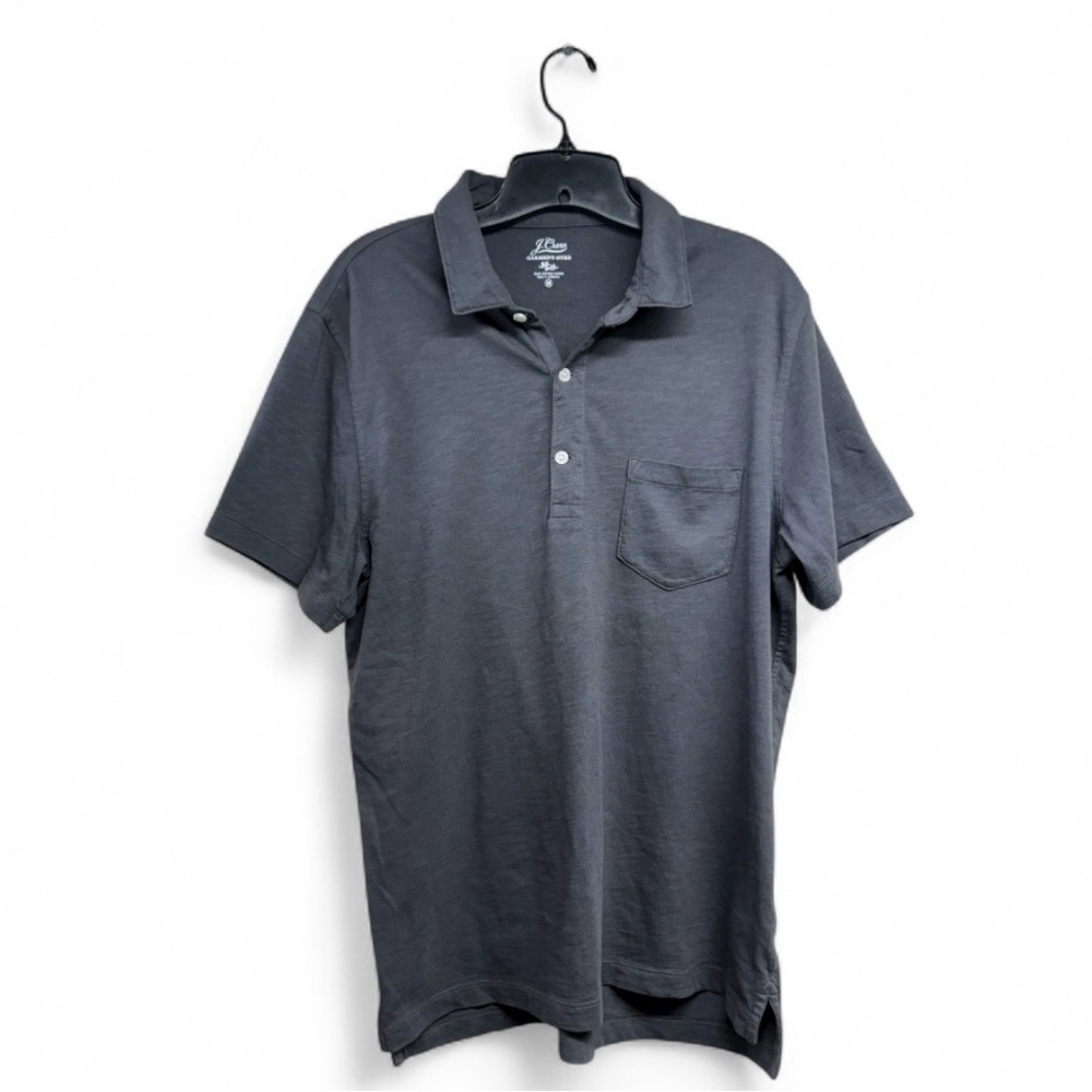 J.Crew Men's Size Medium Gray Garment Dyed Polo Shirt.